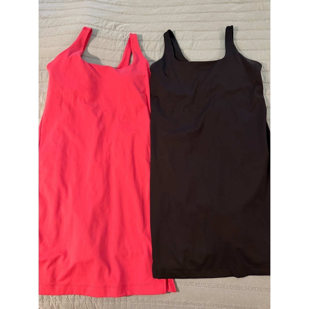 Old Navy Active Powersoft Exercise Dress Lot 2 Pink Black Built-in Bra Womens M